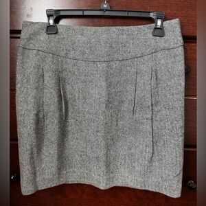 Ann Taylor Loft Gray Herringbone Pencil Skirt